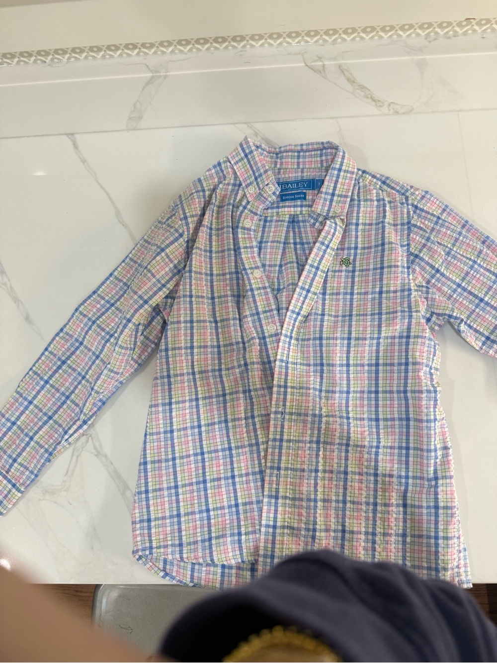 J. Bailey Pastel Plaid Seersucker Button-Down Shirt